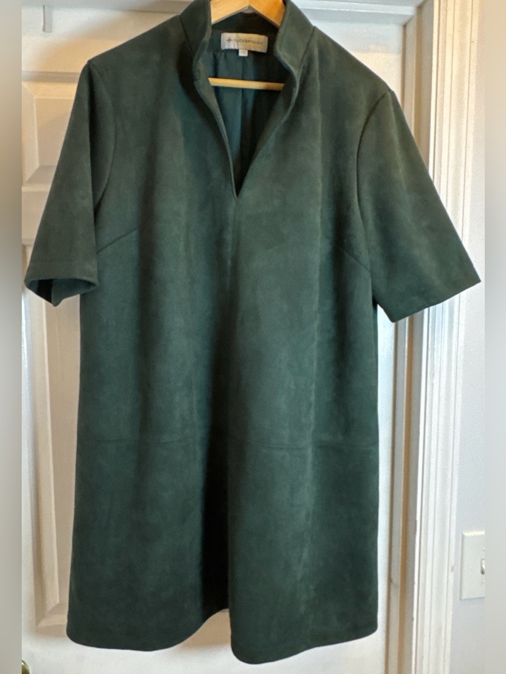 Tuckernuck Green Vegan Suede Clifton Short Sleeve Dress Womens Size XXL